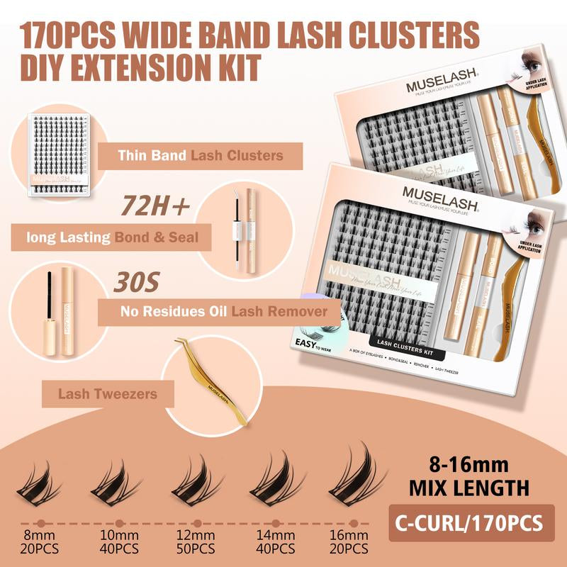 Muselash Lashes Aphrodite Fairy Flora Ultra-Dense Long-Lasting Natural Daily Volume Manga Style Beginner-Friendly DIY Eyelashes for Flawless Trendy Must-Have Clusters Makeup