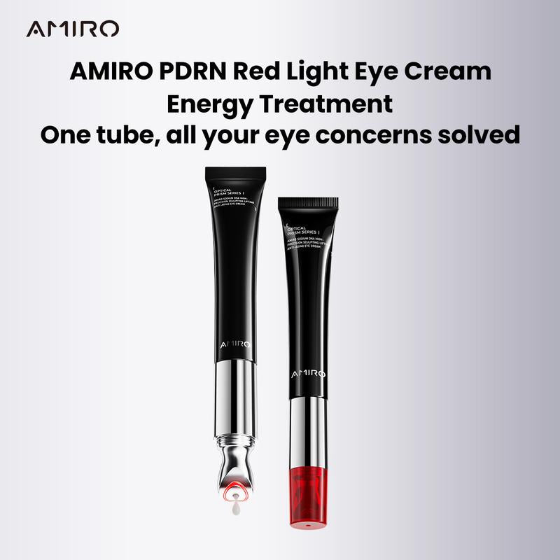 AMIRO PDRN Red Light Eye Cream, Anti-Aging Eye Treatment for Dark Circles and Puffiness, Repairing & Firming Eye Cream with PDRN & Red Light Therapy, Smooth Fine Lines and Reduce Eye Bags