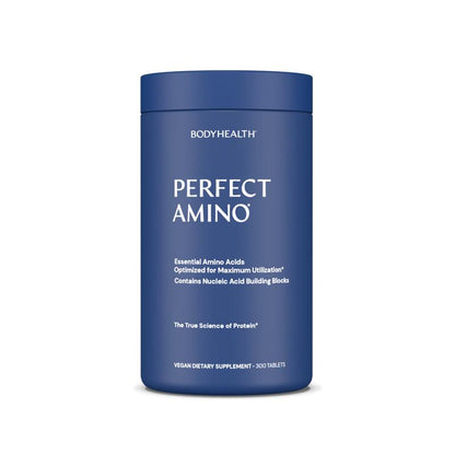 BODYHEALTH Perfect Amino Tablets - Essential Amino Acids for Optimal Health & Muscle Recovery - Vegan Gluten-Free Dairy-Free Soy-Free Msg-Free Artificial Sweetener-Free Supplement Drink Mix Collagen Fitness Supplement - Healthcare
