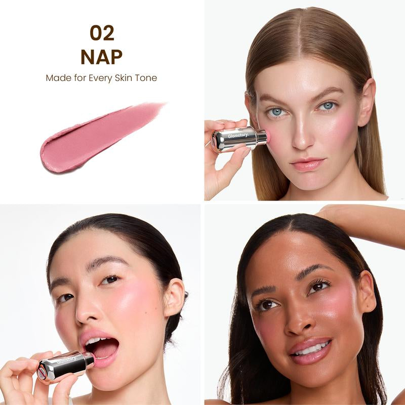 Glamstory Poptide Cream Blush Stick - Hydrating & Long-Lasting Natural Flush - Vegan & Cruelty-Free Makeup - Double Delight Lip & Cheek Duos Nourishing Radiance Cosmetic