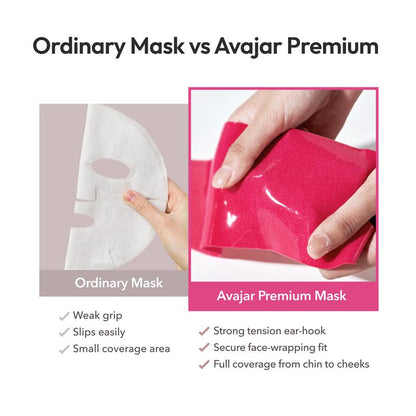 Avajar Perfect V Lifting Premium plus Mask 5 Sheets | Hydrogel Face Slimming & Firming Band for Jawline, Double Chin Reducer, V-Line Contour, Hydrating & Lifting Sheet Mask with Collagen, Caffeine & Aloe Vera