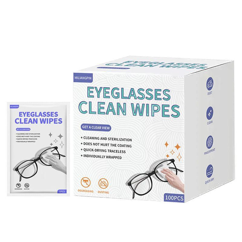Lens Wipes for Eyeglasses, Eyeglass Lens Cleaning Wipes Pre-Moistened Individually Wrapped Sracth-Free Streak-Free Eye Glasses Cleaner Wipes for Sunglass, Camera Lens, Goggles