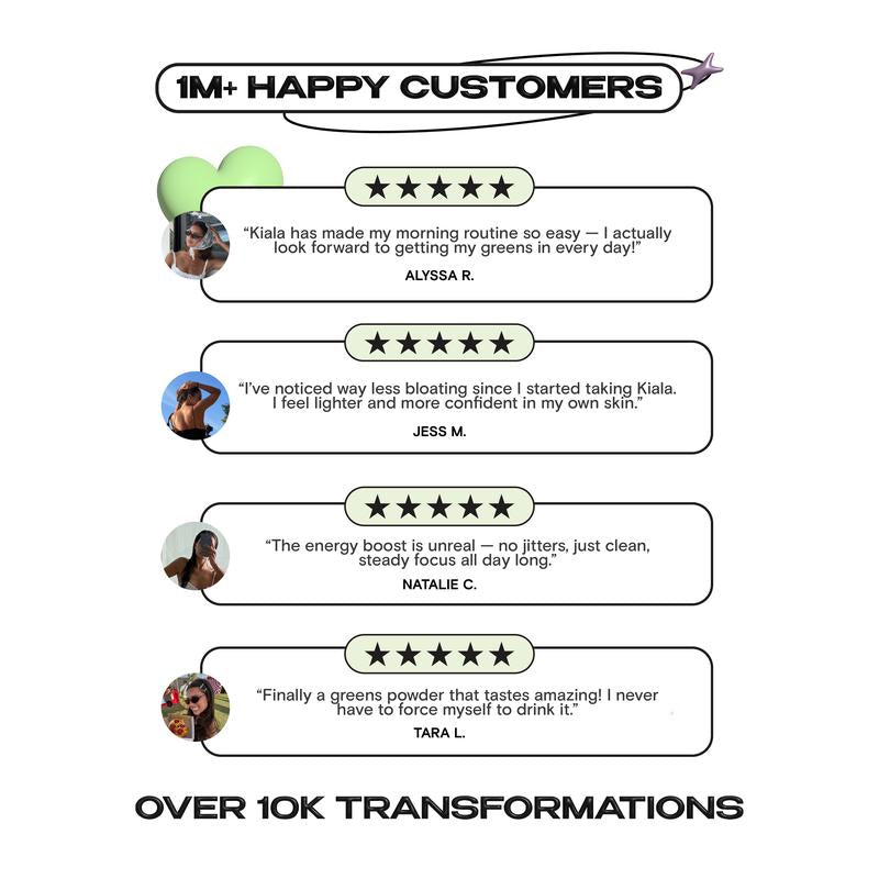 Kiala Nutrition Super Greens Organic Powder with Spirulina & Chlorella for Digestion Gut Health Immunity & Energy Vegan Supplement US Made Edible Watermelon Blush Flavor Healthcare Natural Vitamin Fitness Dietary