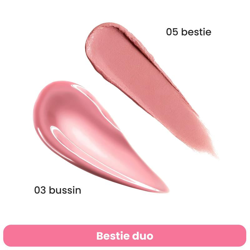 Glamstory Poptide Cream Blush Stick - Hydrating & Long-Lasting Natural Flush - Vegan & Cruelty-Free Makeup - Double Delight Lip & Cheek Duos Nourishing Radiance Cosmetic