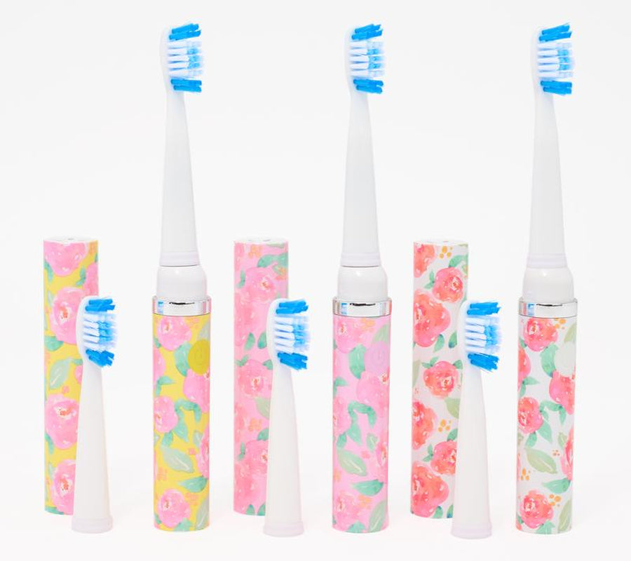 Pop Sonic Set of 3 Gosonic Toothbrushes with 6 Brush Heads