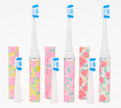 Pop Sonic Set of 3 Gosonic Toothbrushes with 6 Brush Heads