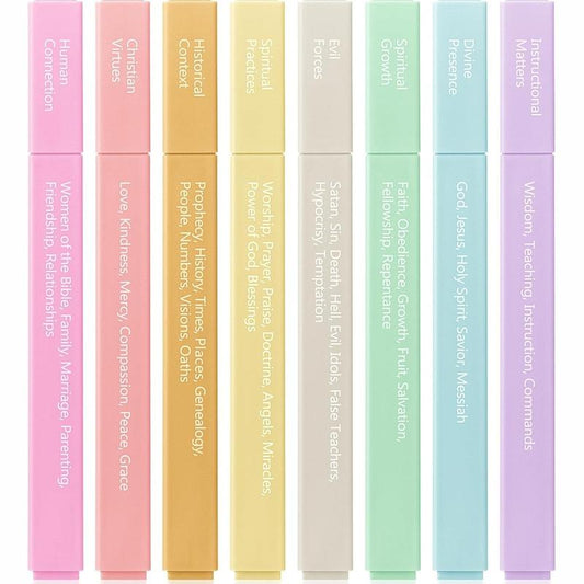 Mr. Pen- Bible Highlighters with Color-Coding System, 8 Pack, Soft Pastel Aesthetic Highlighters Assorted Colors