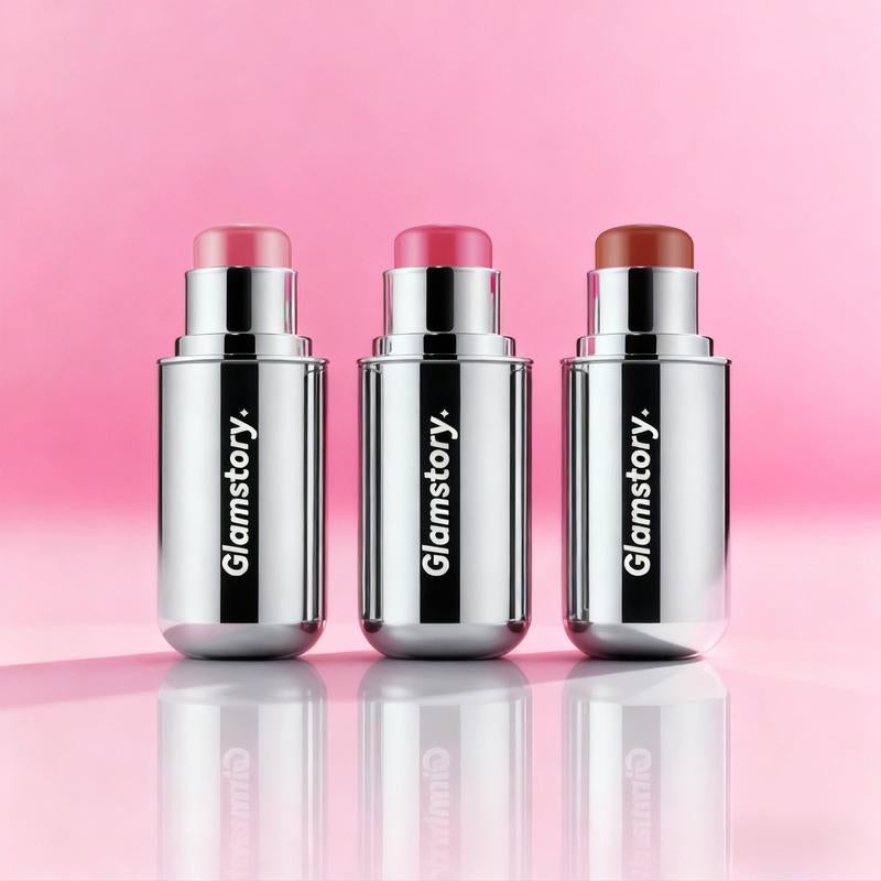 Glamstory Poptide Cream Blush Stick - Hydrating & Long-Lasting Natural Flush - Vegan & Cruelty-Free Makeup - Double Delight Lip & Cheek Duos Nourishing Radiance Cosmetic