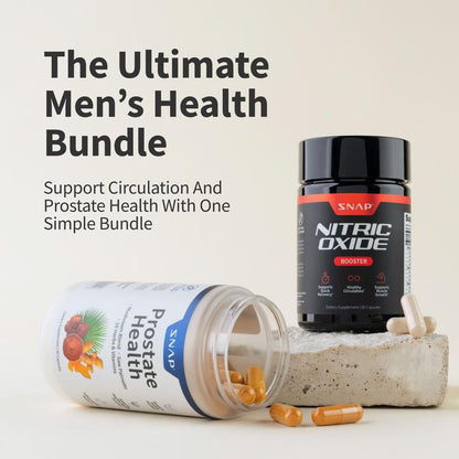 Ultimate Men'S Health Bundle - Snap Supplements - Nitric Oxide Booster 60Ct + Prostate Health Bundle - Natural Supplement Capsules - Support Blood Circulation & Prostate Health