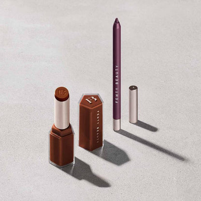 Fenty Beauty Chocolate Bordeaux Lip Duo: Trace’D Out Longwear Waterproof Pencil Lip Liner + Gloss Bomb Stix High-Shine Gloss Stick or Gloss Bomb Stix High-Shimmer Gloss Stick