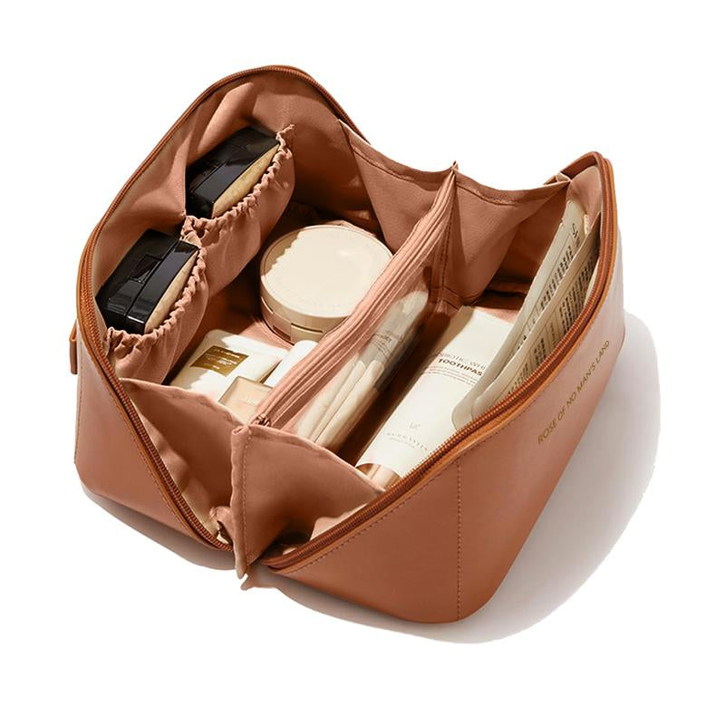 Travel Makeup Bag,Large Capacity Cosmetic Bags for Women,Waterproof Portable Pouch Open Flat Toiletry Bag Makeup Bag