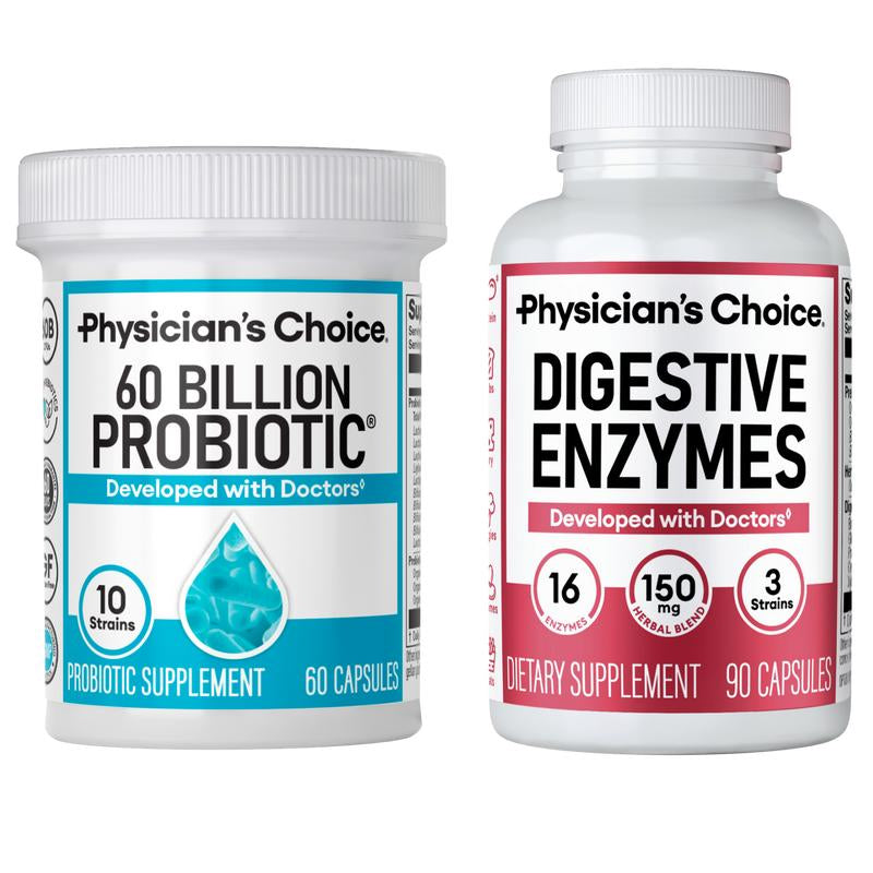 Physician'S Choice Hack Your Tummy Bundle: Bloating, Digestion & Immune Support for Men & Women with Digestive Enzymes & 60 Billion Probiotic