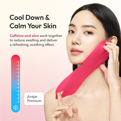 Avajar Perfect V Lifting Premium plus Mask 5 Sheets | Hydrogel Face Slimming & Firming Band for Jawline, Double Chin Reducer, V-Line Contour, Hydrating & Lifting Sheet Mask with Collagen, Caffeine & Aloe Vera