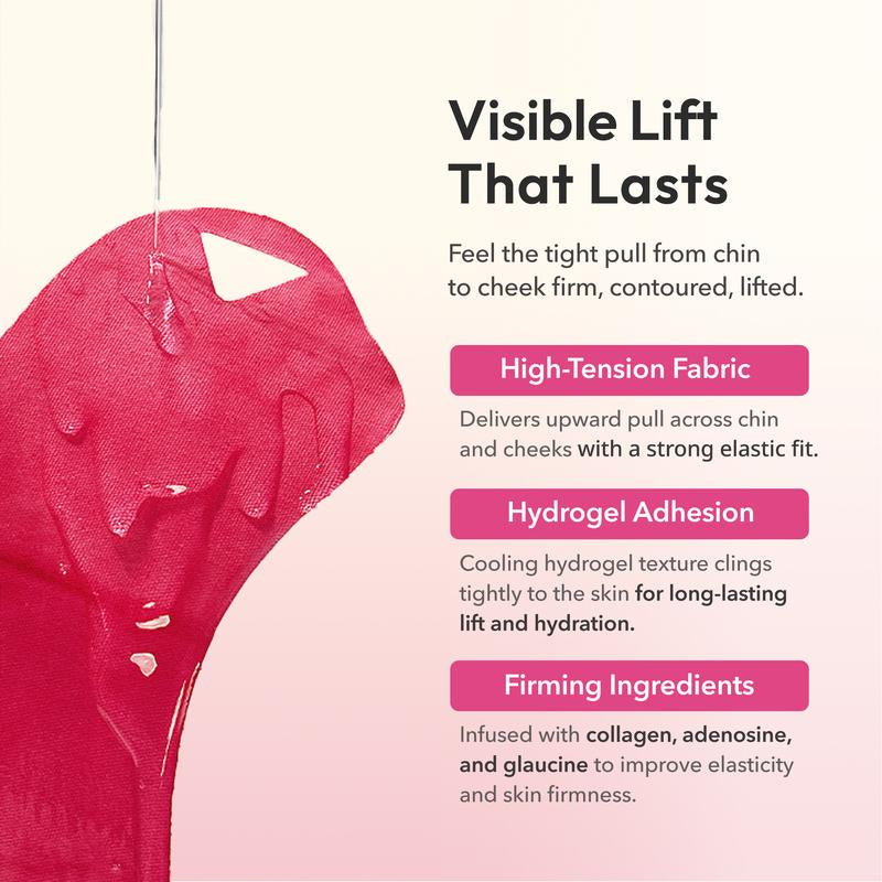 Avajar Perfect V Lifting Premium plus Mask 5 Sheets | Hydrogel Face Slimming & Firming Band for Jawline, Double Chin Reducer, V-Line Contour, Hydrating & Lifting Sheet Mask with Collagen, Caffeine & Aloe Vera