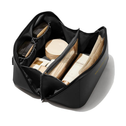 Travel Makeup Bag,Large Capacity Cosmetic Bags for Women,Waterproof Portable Pouch Open Flat Toiletry Bag Makeup Bag