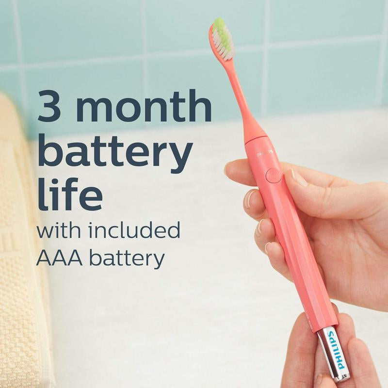 Philips Sonicare Battery Toothbrush with Sonic Technology for Deep Cleaning & Comfortable Grip for Daily Oral Care - Includes Travel Case & AAA Battery