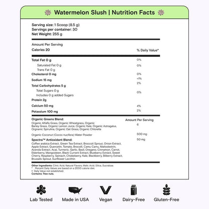 Kiala Nutrition Super Greens Organic Powder with Spirulina & Chlorella for Digestion Gut Health Immunity & Energy Vegan Supplement US Made Edible Watermelon Blush Flavor Healthcare Natural Vitamin Fitness Dietary