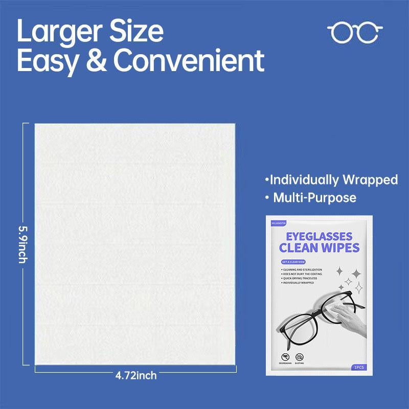 Lens Wipes for Eyeglasses, Eyeglass Lens Cleaning Wipes Pre-Moistened Individually Wrapped Sracth-Free Streak-Free Eye Glasses Cleaner Wipes for Sunglass, Camera Lens, Goggles