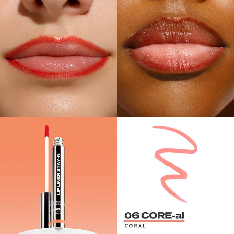 LIP LINER STAY-N - Peel-Off Lip Liner Stain - All Day & Night Lipliner with Hyaluronic Acid & Vitamin E - Long Lasting Formula - 0.12 Fl Oz / 3.5 Ml