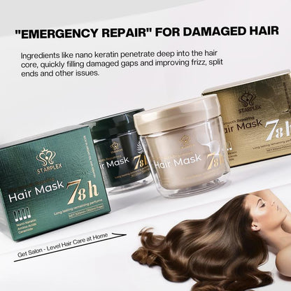 STARPLEX Hair Care Mask | Silky Smooth Repairing Formula - 78H Hydration + Heat Protection | Frizz-Free Hair Solution Plant Extract Haircare Organic Keratin Hair Mask Hair Oil