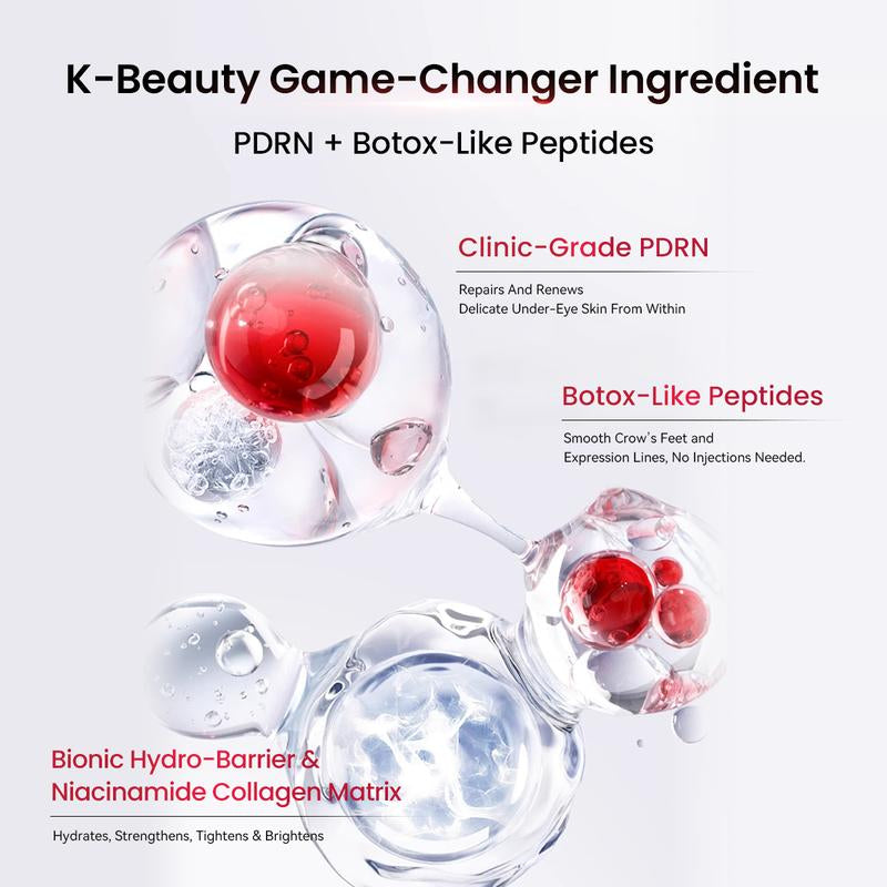 AMIRO PDRN Red Light Eye Cream, Anti-Aging Eye Treatment for Dark Circles and Puffiness, Repairing & Firming Eye Cream with PDRN & Red Light Therapy, Smooth Fine Lines and Reduce Eye Bags