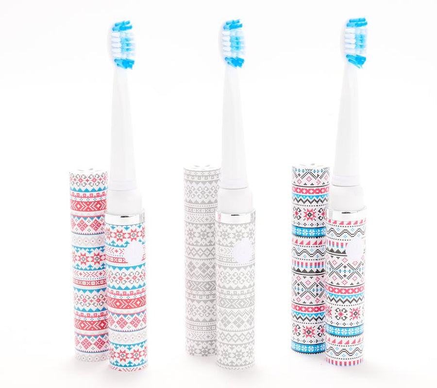 Pop Sonic Set of 3 Gosonic Toothbrushes with 6 Brush Heads