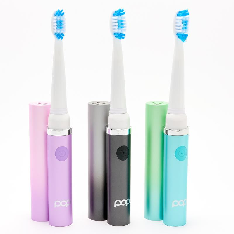 Pop Sonic Set of 3 Gosonic Toothbrushes with 6 Brush Heads
