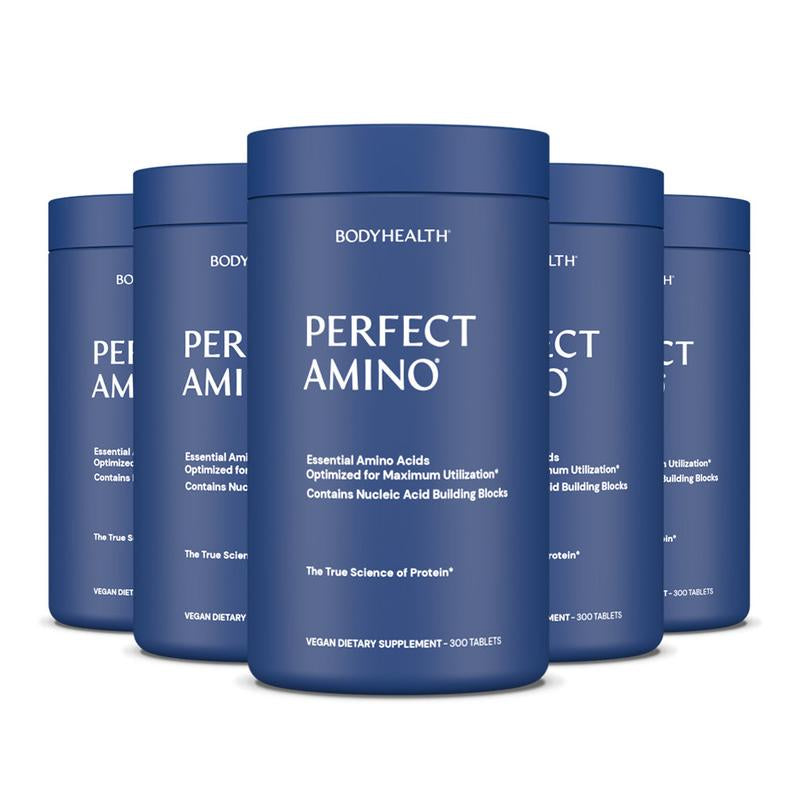 BODYHEALTH Perfect Amino Tablets - Essential Amino Acids for Optimal Health & Muscle Recovery - Vegan Gluten-Free Dairy-Free Soy-Free Msg-Free Artificial Sweetener-Free Supplement Drink Mix Collagen Fitness Supplement - Healthcare