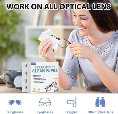 Lens Wipes for Eyeglasses, Eyeglass Lens Cleaning Wipes Pre-Moistened Individually Wrapped Sracth-Free Streak-Free Eye Glasses Cleaner Wipes for Sunglass, Camera Lens, Goggles
