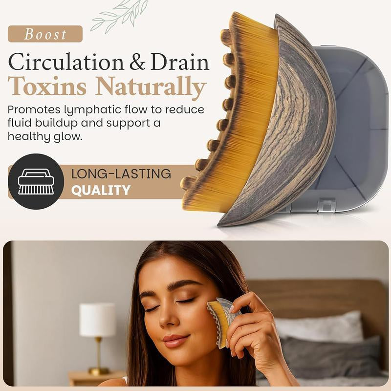 New Lymphatic Contour Face Brush, Dry Brushing Face Brush, Lymphatic Drainage Massager, Lymphatic Ainage Tool for Face, Chin & Jawline Sculpting, Ergonomically Designed to Fit the Skin Precisely and Relieve Fatigue