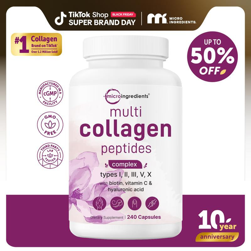 Micro Ingredients Multi Collagen Complex, 240 Capsules