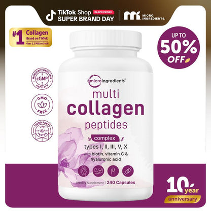 Micro Ingredients Multi Collagen Complex, 240 Capsules