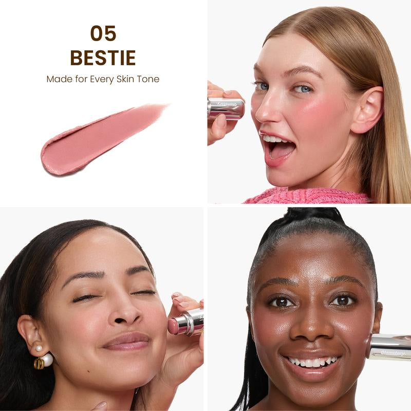 Glamstory Poptide Cream Blush Stick - Hydrating & Long-Lasting Natural Flush - Vegan & Cruelty-Free Makeup - Double Delight Lip & Cheek Duos Nourishing Radiance Cosmetic