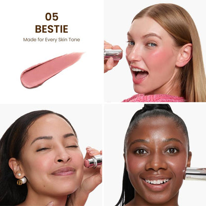 Glamstory Poptide Cream Blush Stick - Hydrating & Long-Lasting Natural Flush - Vegan & Cruelty-Free Makeup - Double Delight Lip & Cheek Duos Nourishing Radiance Cosmetic