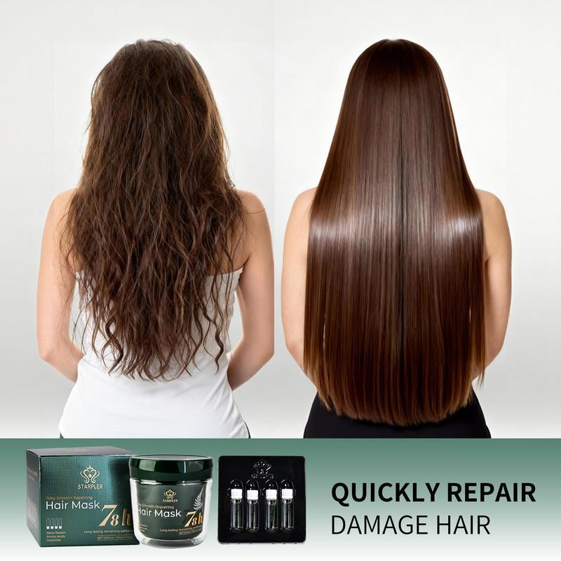 STARPLEX Hair Care Mask | Silky Smooth Repairing Formula - 78H Hydration + Heat Protection | Frizz-Free Hair Solution Plant Extract Haircare Organic Keratin Hair Mask Hair Oil