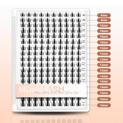 Muselash Lashes Aphrodite Fairy Flora Ultra-Dense Long-Lasting Natural Daily Volume Manga Style Beginner-Friendly DIY Eyelashes for Flawless Trendy Must-Have Clusters Makeup