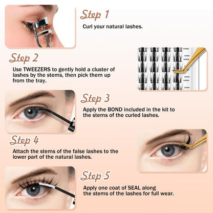 Muselash Lashes Aphrodite Fairy Flora Ultra-Dense Long-Lasting Natural Daily Volume Manga Style Beginner-Friendly DIY Eyelashes for Flawless Trendy Must-Have Clusters Makeup