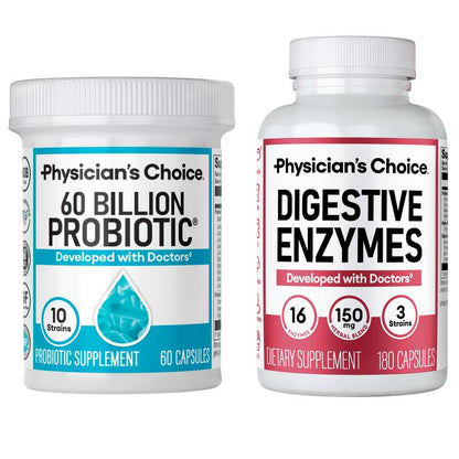 Physician'S Choice Hack Your Tummy Bundle: Bloating, Digestion & Immune Support for Men & Women with Digestive Enzymes & 60 Billion Probiotic